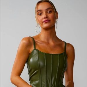 Faux leather bustier tank top